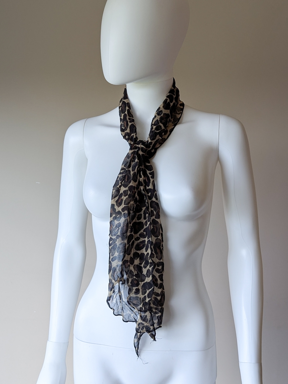 Leopard Print Chiffon Scarf